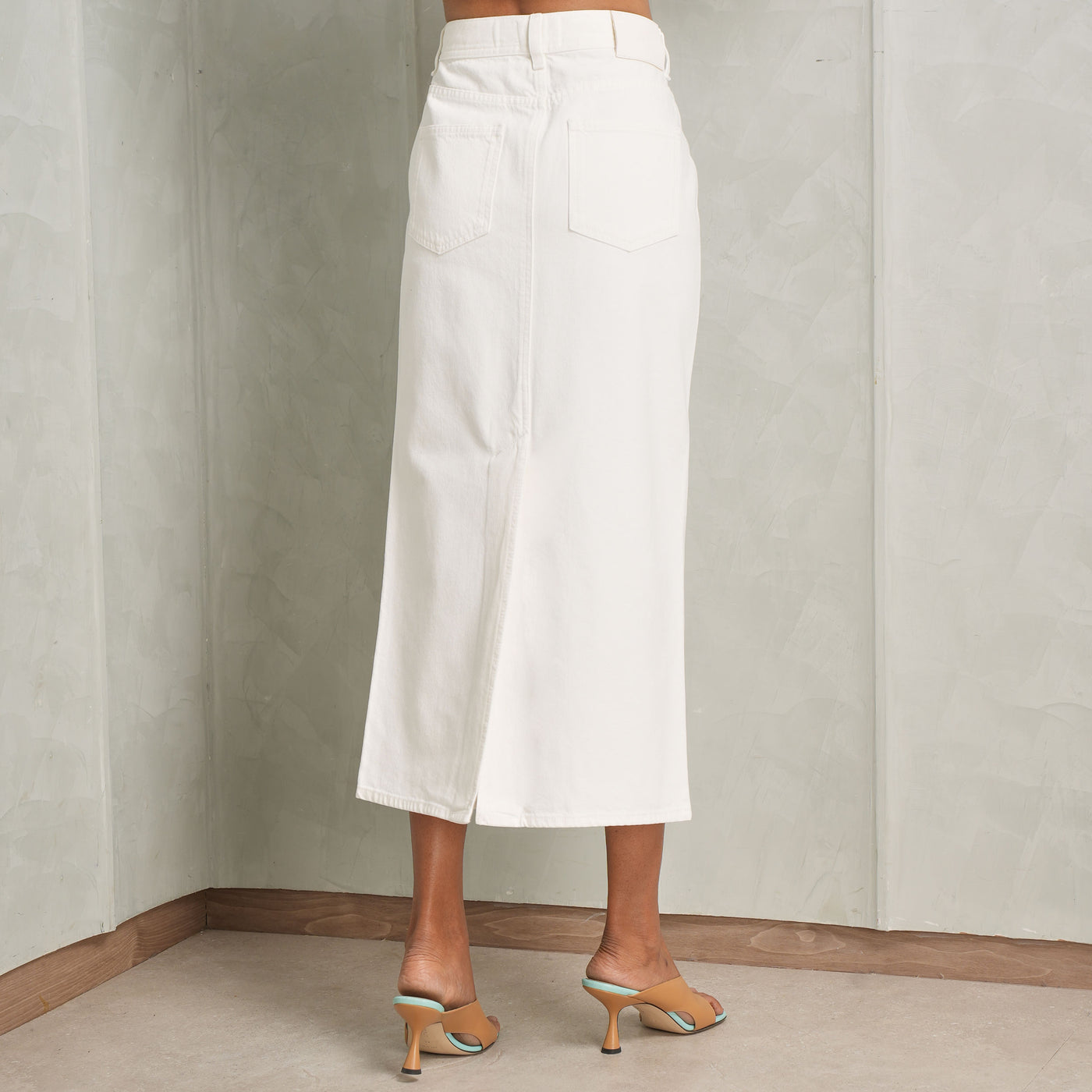 LouLou White Denim Skirt for Women