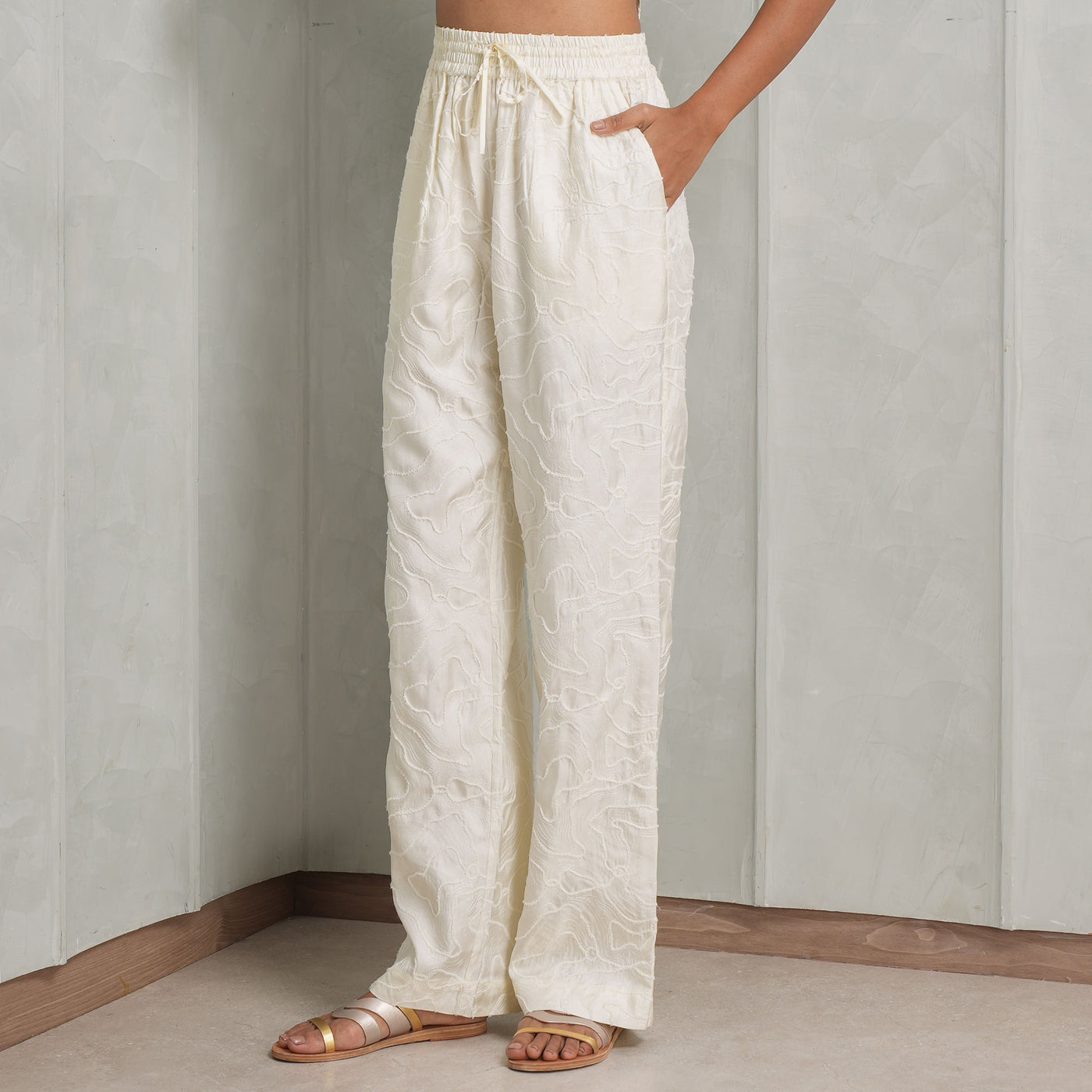 LouLou White Embroidered Pants