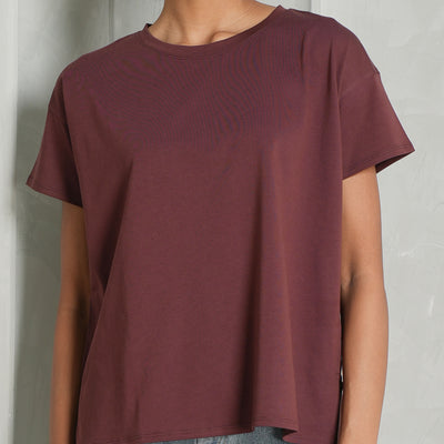Brown Cotton T-Shirt by LOULOU STUDIO