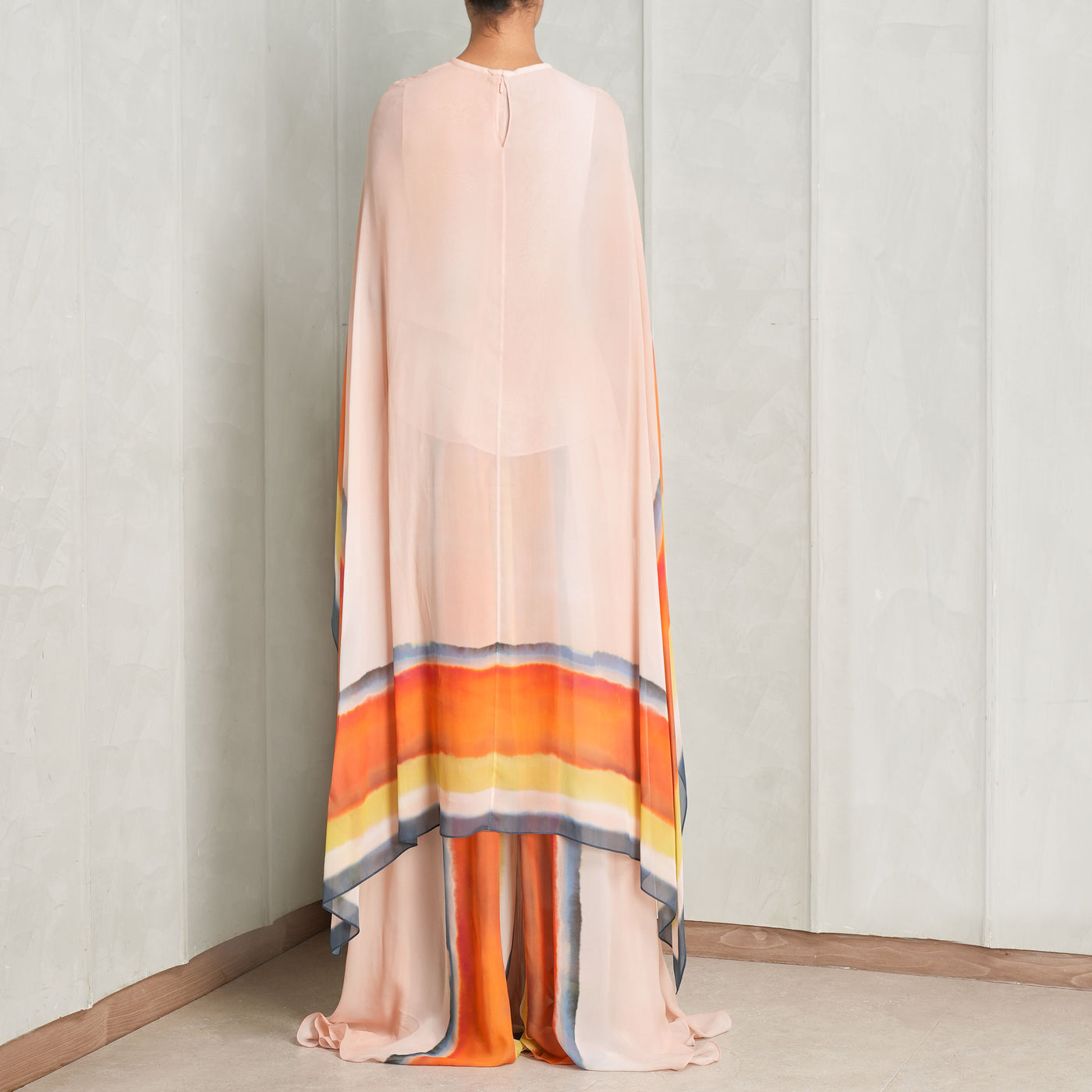 long multicolor chiffon top