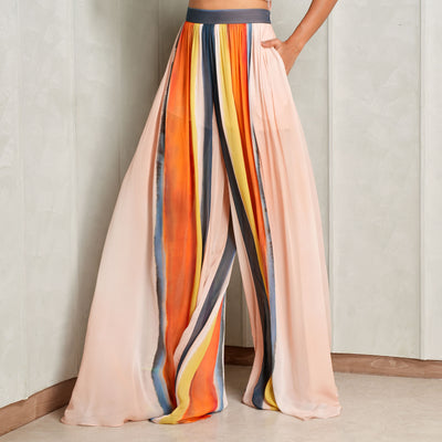 colorful stripped chiffon elie saab pants