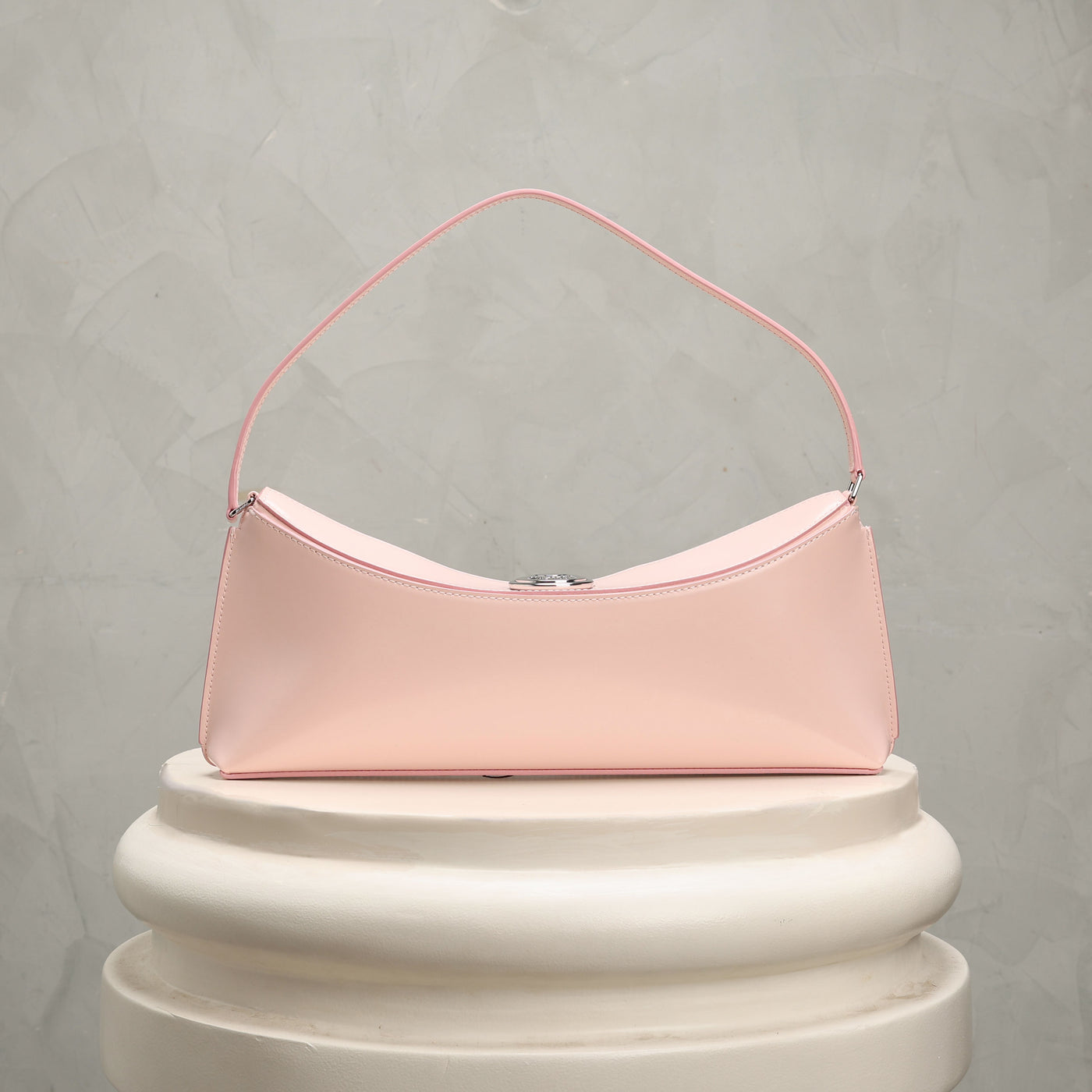  ovalo clutch shoulder bag pink color