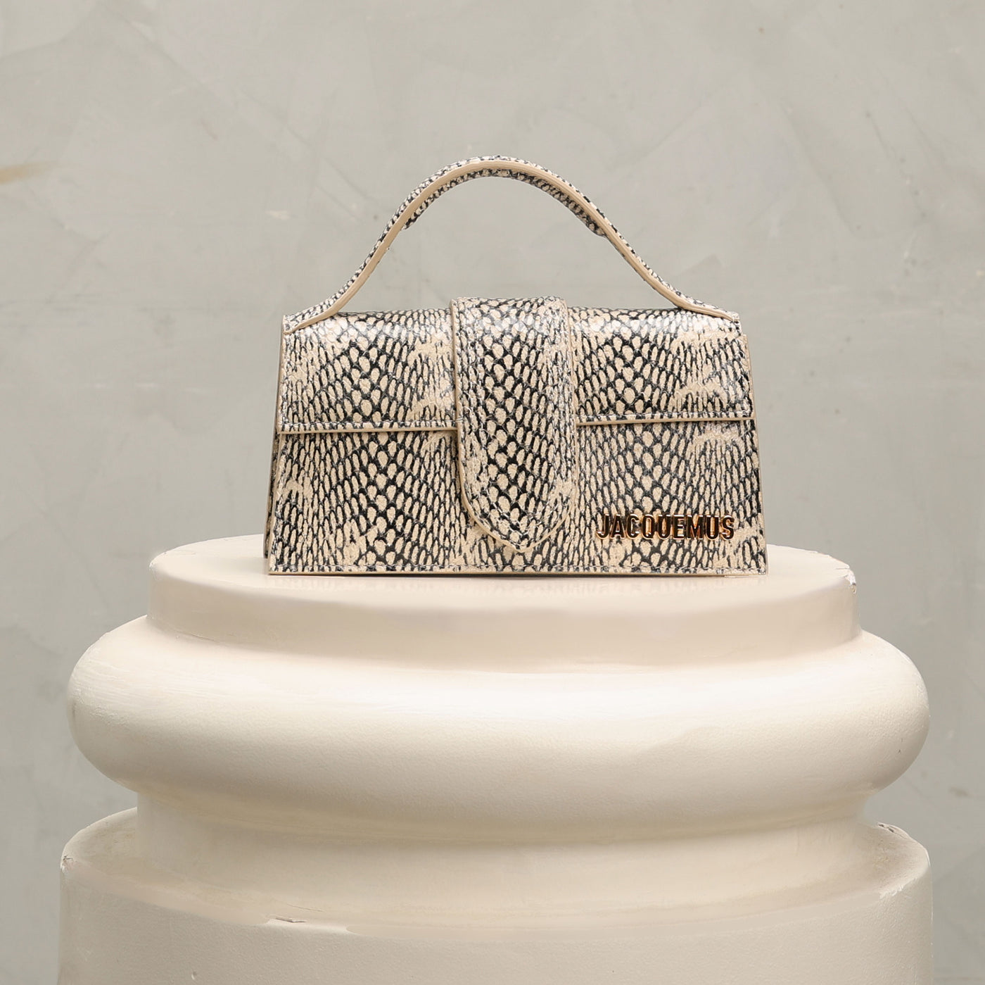 jacquemus bambino handbag with snake skin pattern 