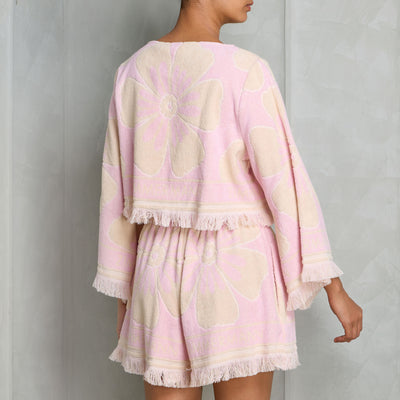 Zimmermann Pop Towelling Crop Top pink cute style