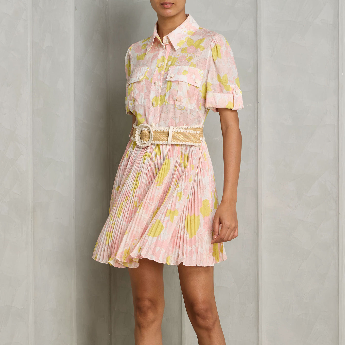 Zimmermann Pop Pleated mini dress