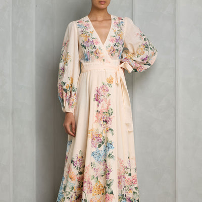 Zimmermann Halliday Wrap Midi Dress flowers