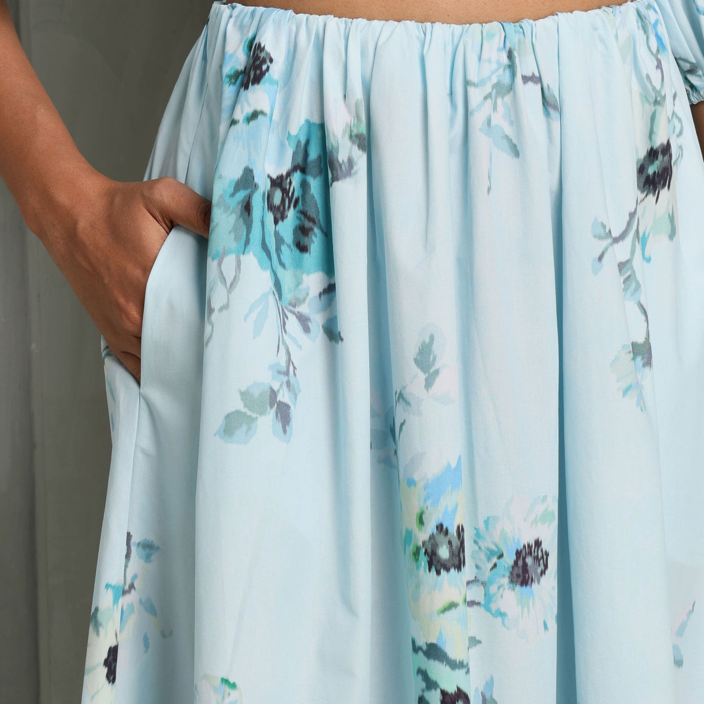 Zimmermann Lightburst Gathered Midi Skirt blue