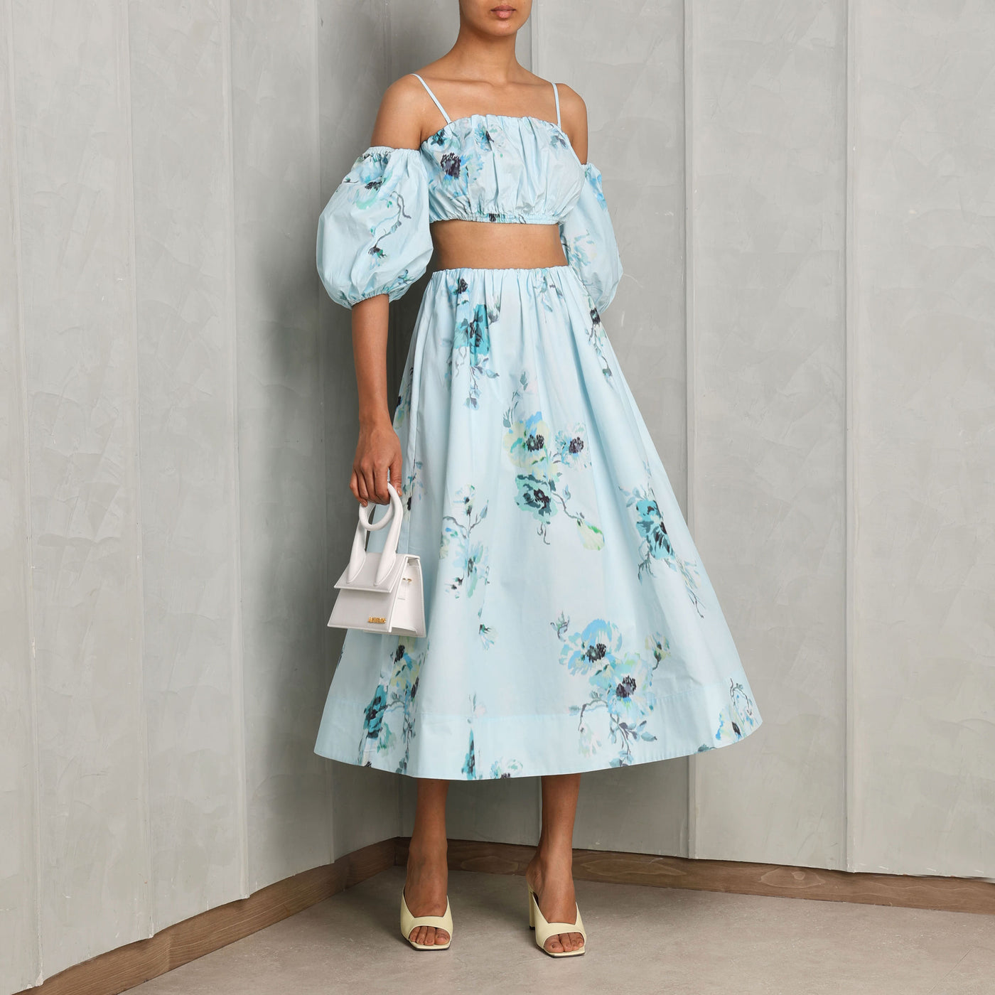 Zimmermann Lightburst Gathered Midi Skirt pastel floral