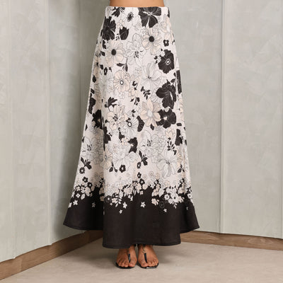 Zimmermann Pop Bias Midi Skirt black white