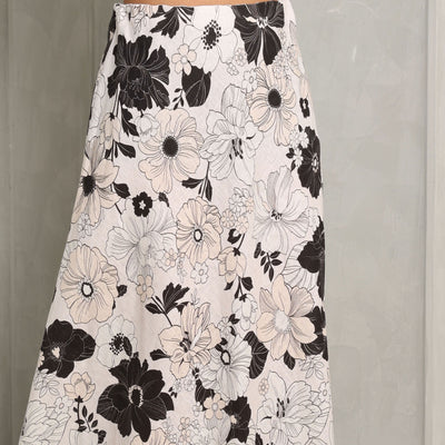 Zimmermann Pop Bias Midi Skirt black white floral