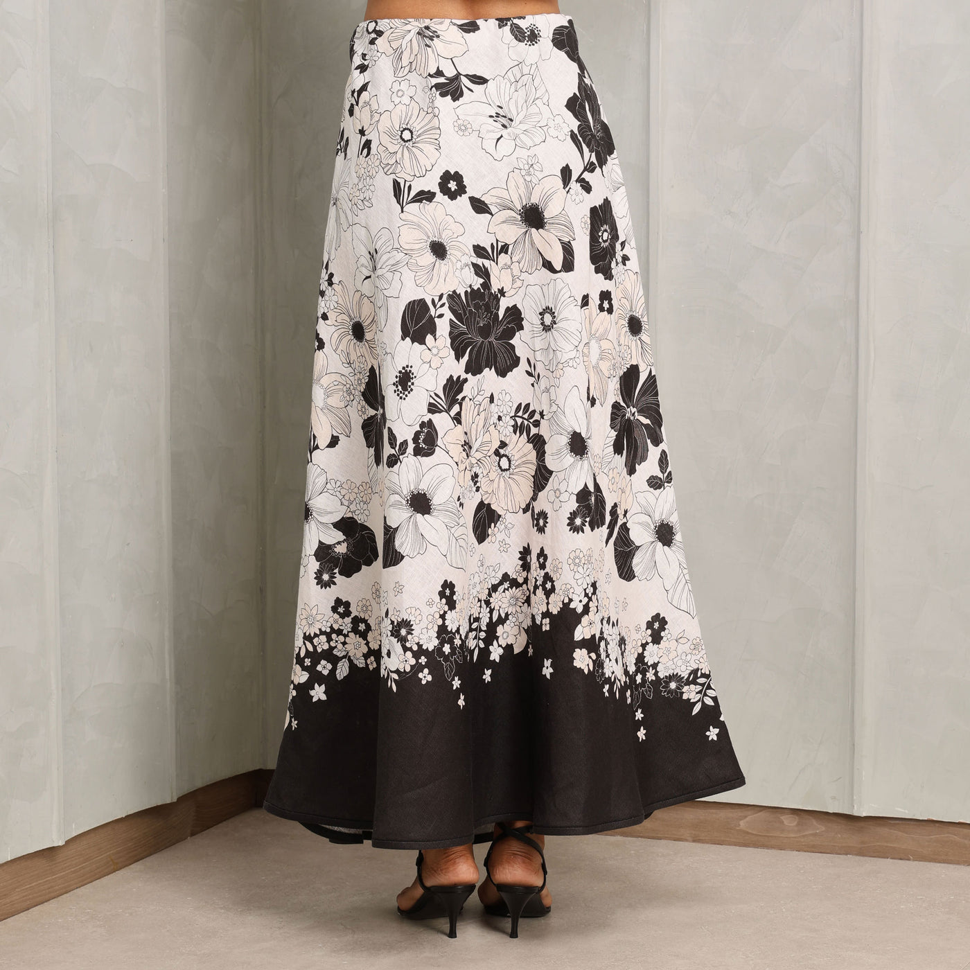 Zimmermann Pop Bias Midi Skirt black white 