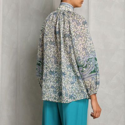 Zimmermann Ottie Billow Blouse full sleeves printed multicolour 