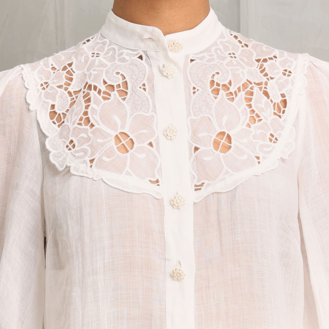 Zimmermann Golden Golden Embroidered Yoke Blouse