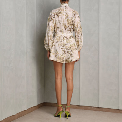 Zimmermann Golden Panelled Playsuit florals