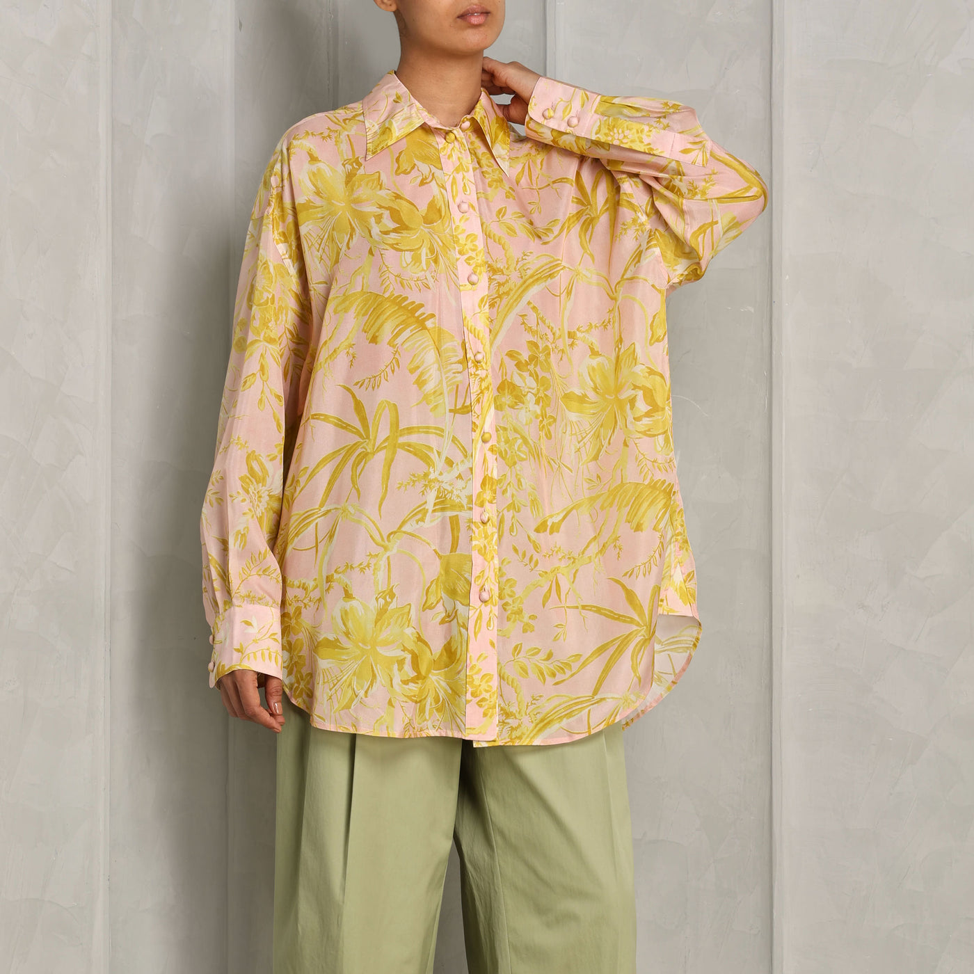 Zimmermann Golden Relaxed Shirt yellow summer buttons