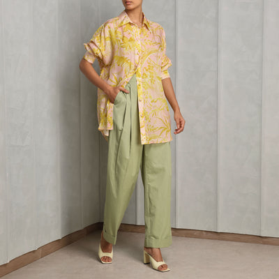 Zimmermann Golden Relaxed Shirt yellow summer silk