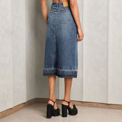 SIMKHAI Della Midi skirt denim luxury