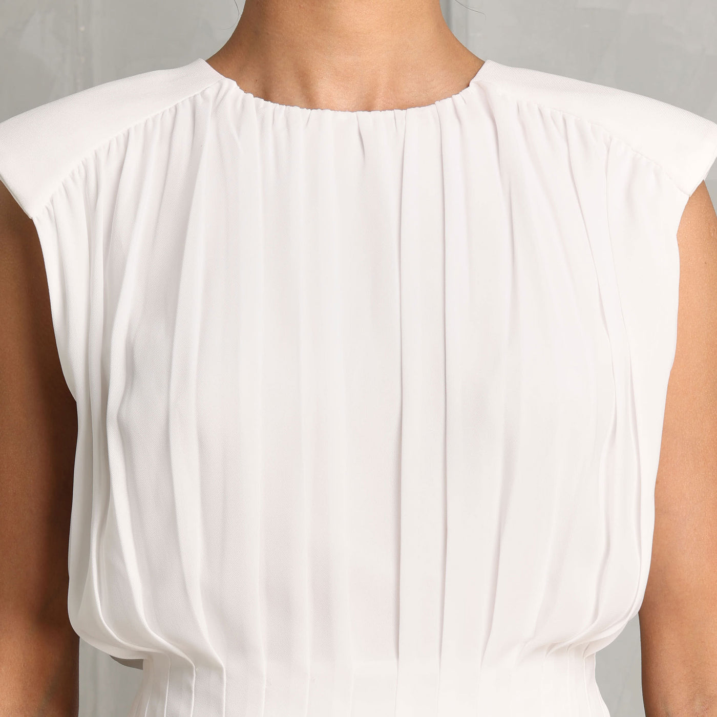 Simkhai Matlida Cropped Top white round neck