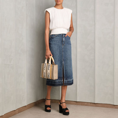 SIMKHAI Della Midi skirt denim blue