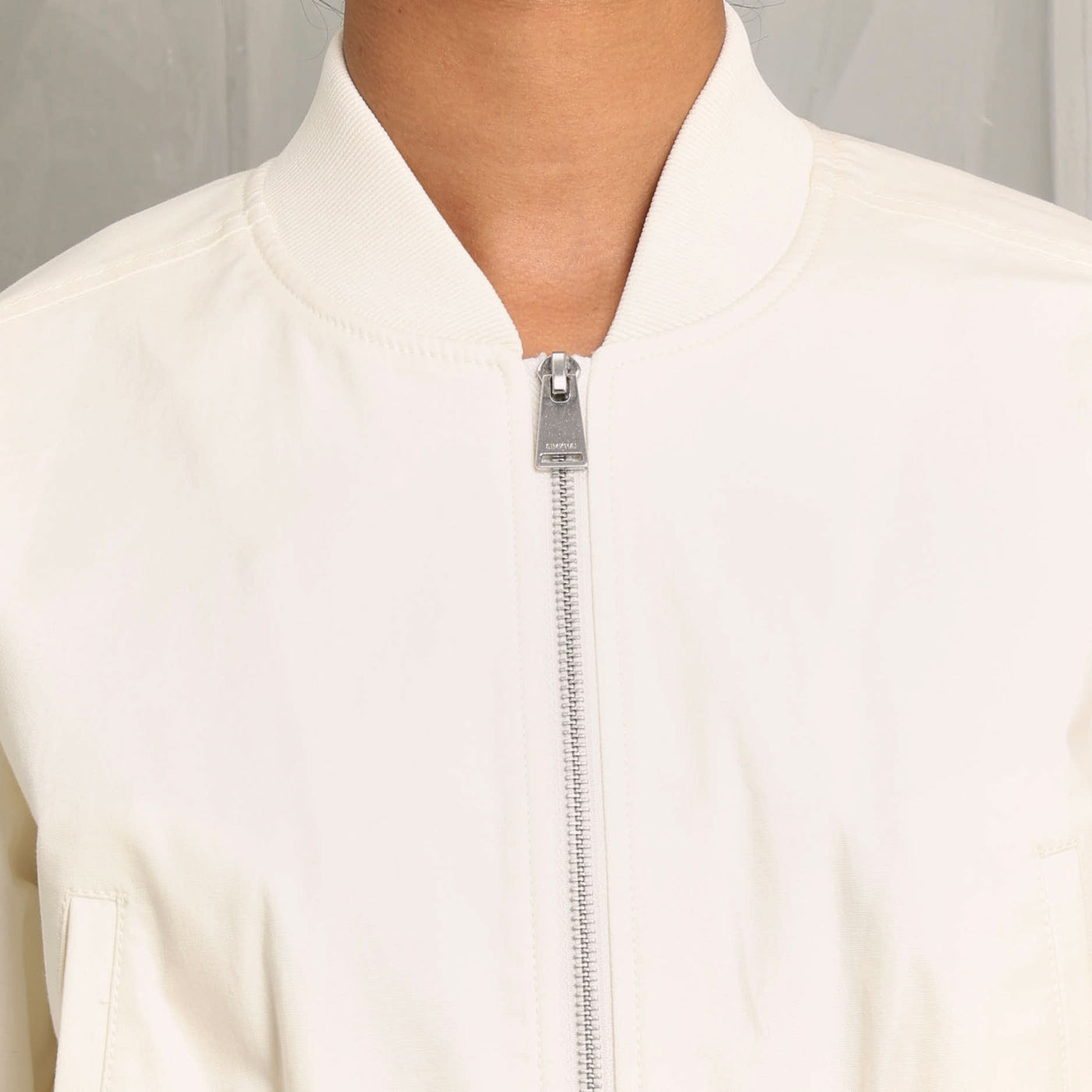 Simkhai Lorenzo Bomber Jacket white zipper