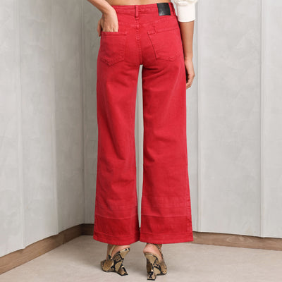 Simkhai Jude straight leg jeans red long 