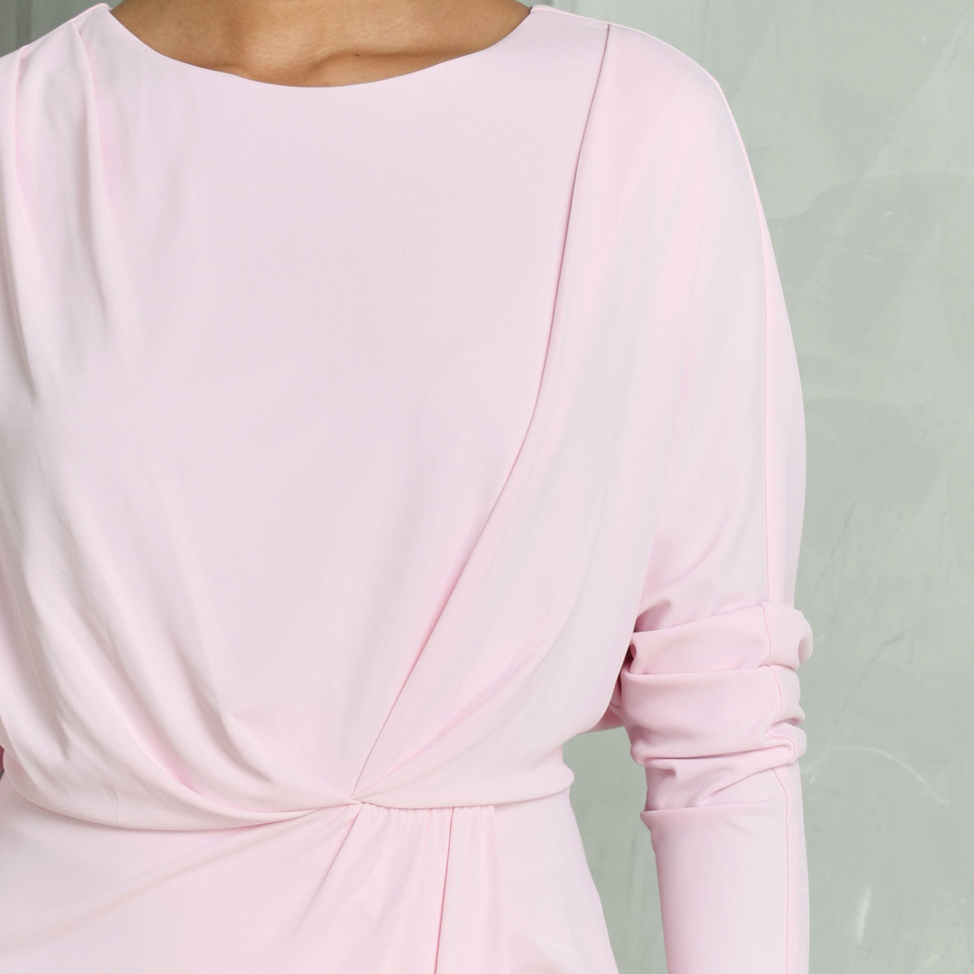 Simkhai Tasha Mini dress pastel pink long sleeves 