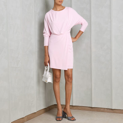 Simkhai Tasha Mini dress pastel pink long sleeves 