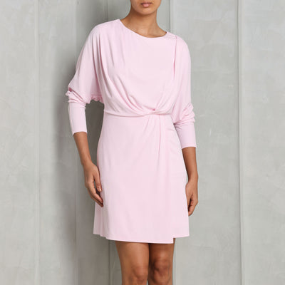 Simkhai Tasha Mini dress pastel pink long sleeves rayon