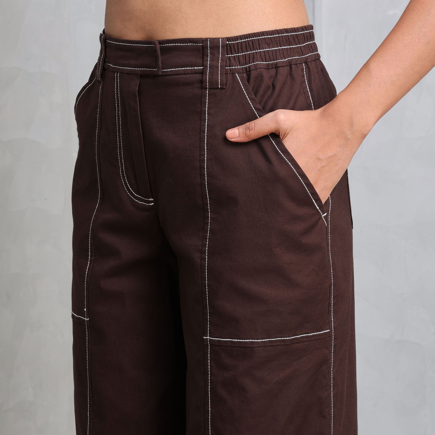 SIMKHAI Delfina Cargo Pants brown long 