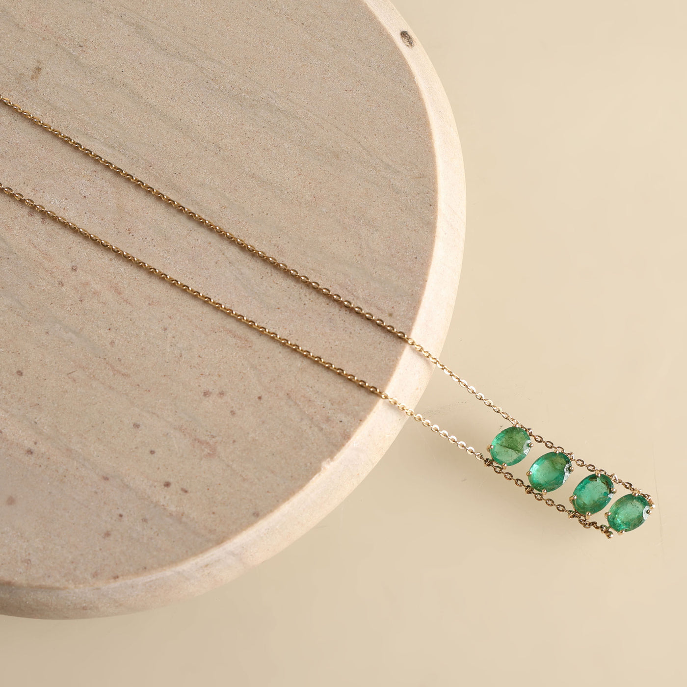 Vertical Emerald Necklace