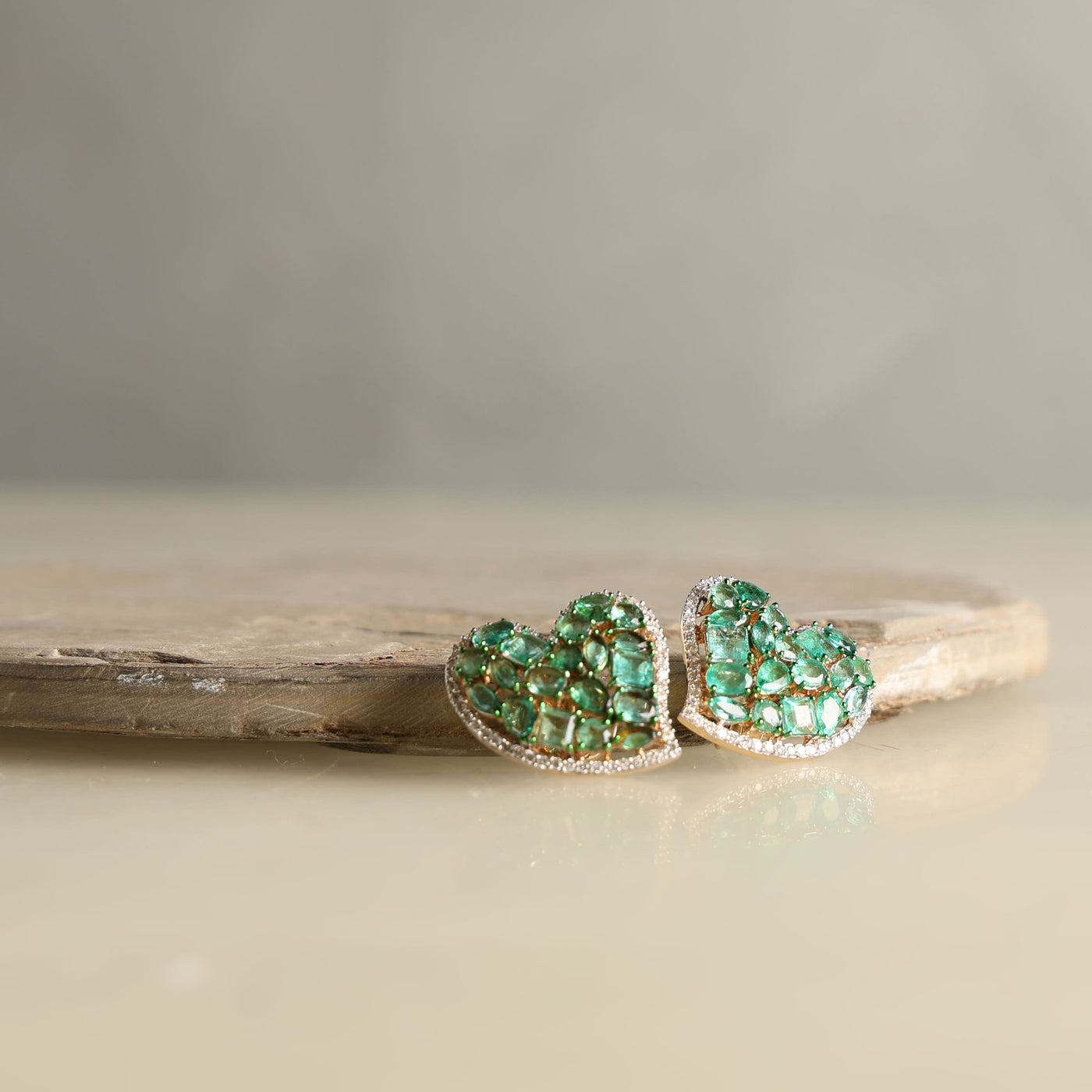 Emerald Heart Earrings