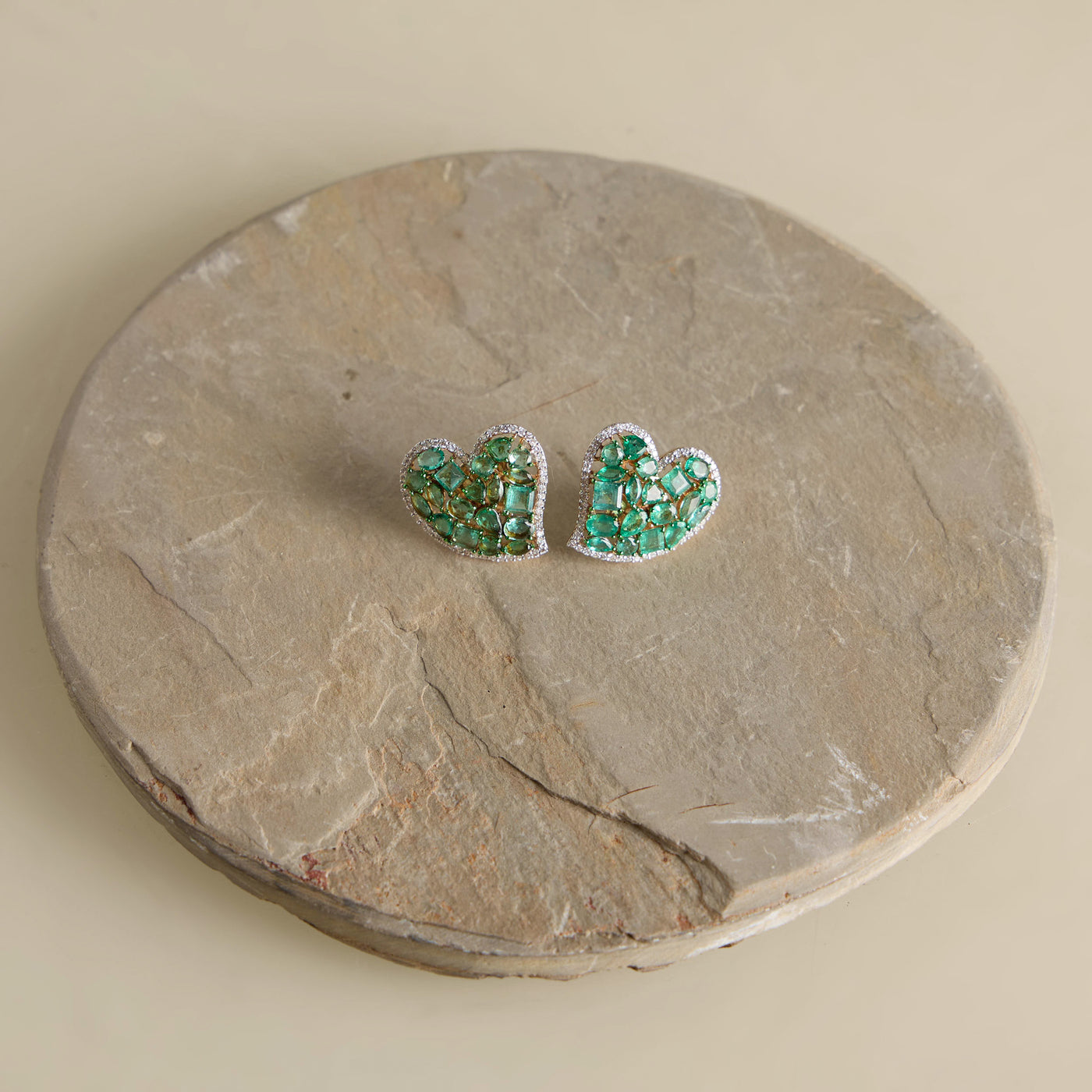 Emerald Heart Earrings