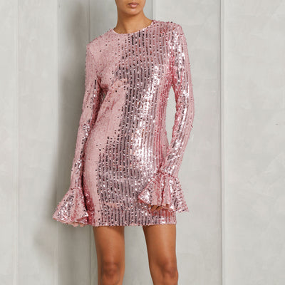 ROTATE Birger Christensen Pink Sequins Mini Dress 