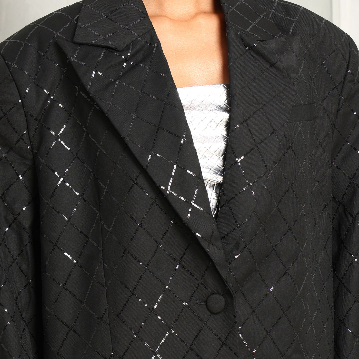 ROTATE Birger Christensen Elegant Oversized Sequins Blazer