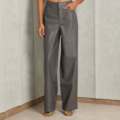 ROTATE Birger Christensen Textured High Waist Braided Pants