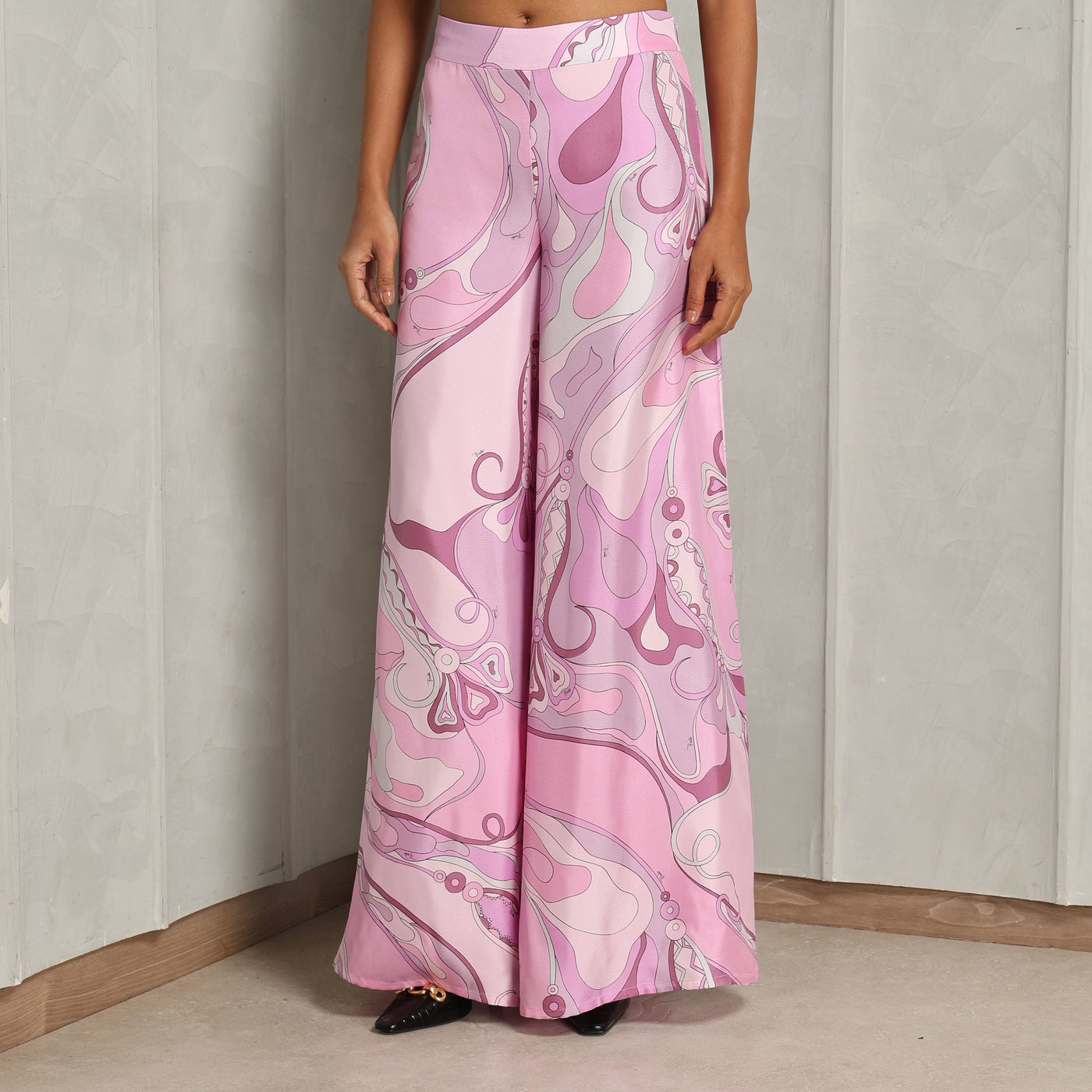 Pucci wide-leg Orchidee-Print Silk-Twill Trousers