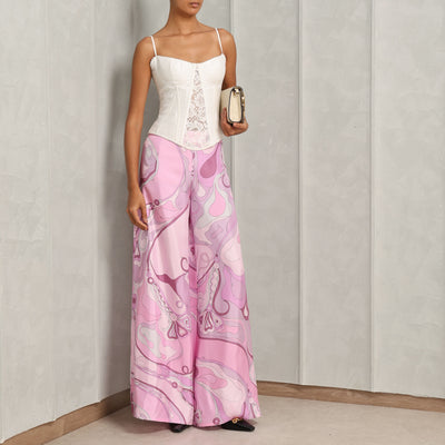 Pucci Orchidee-Print Silk-Twill Trousers