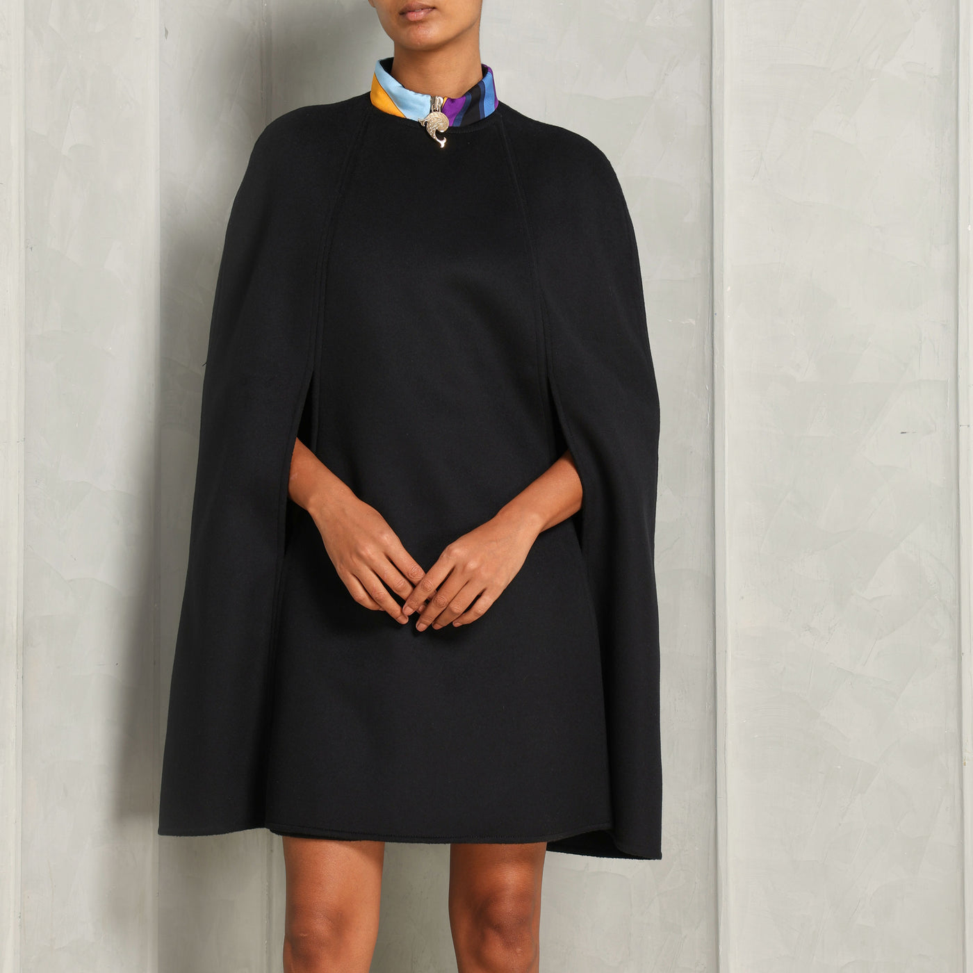 Pucci High Neckline Wool Cape