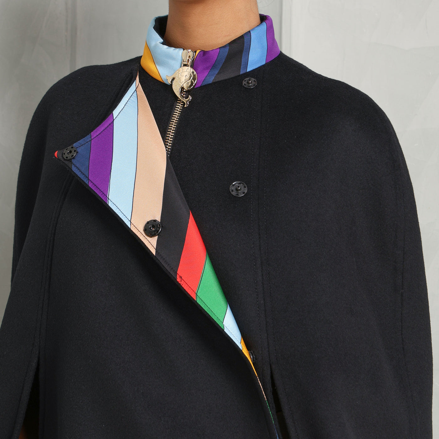 Pucci Black Wool Cape