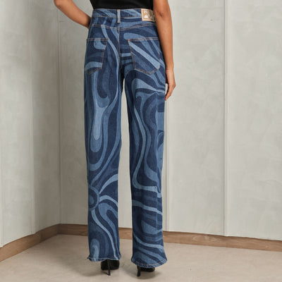 Pucci Structured Marmo-Print Straight-Leg Jeans