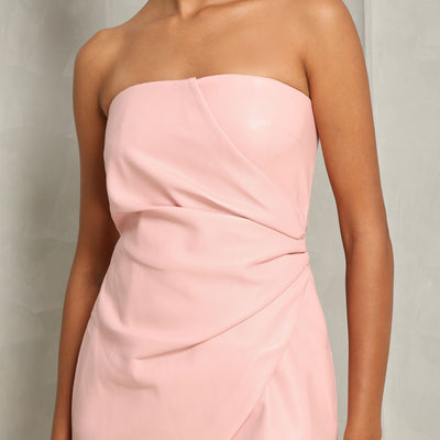 ROTATE Birger Christensen Pink Draped Mini Dress