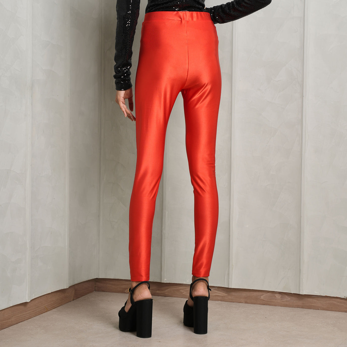 ALEXANDRE VAUTHIER reflective red high waist leggings