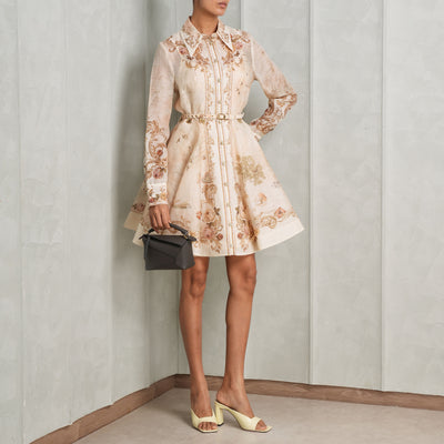 button mini peplum dress