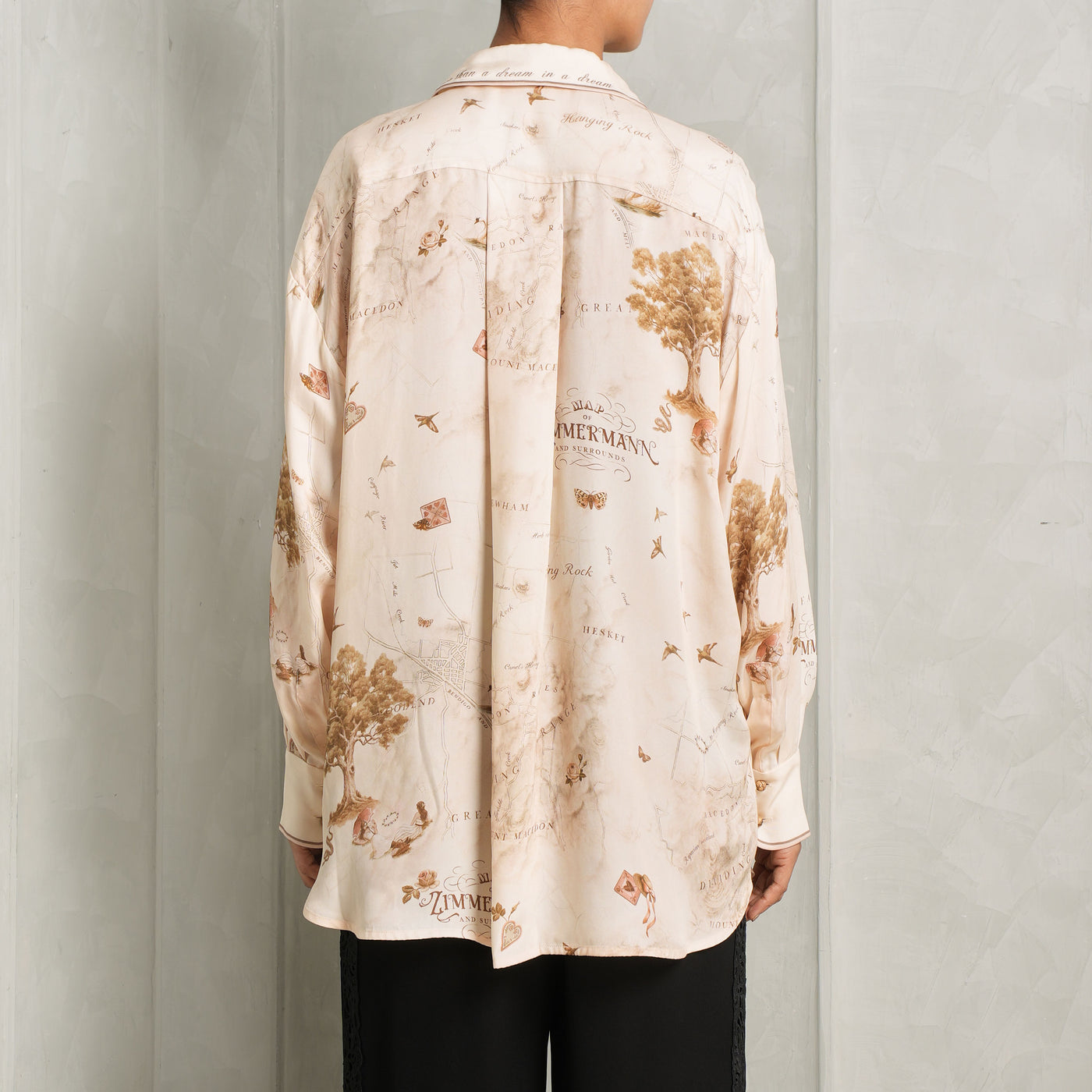 cream floral relaxed shirt le mill