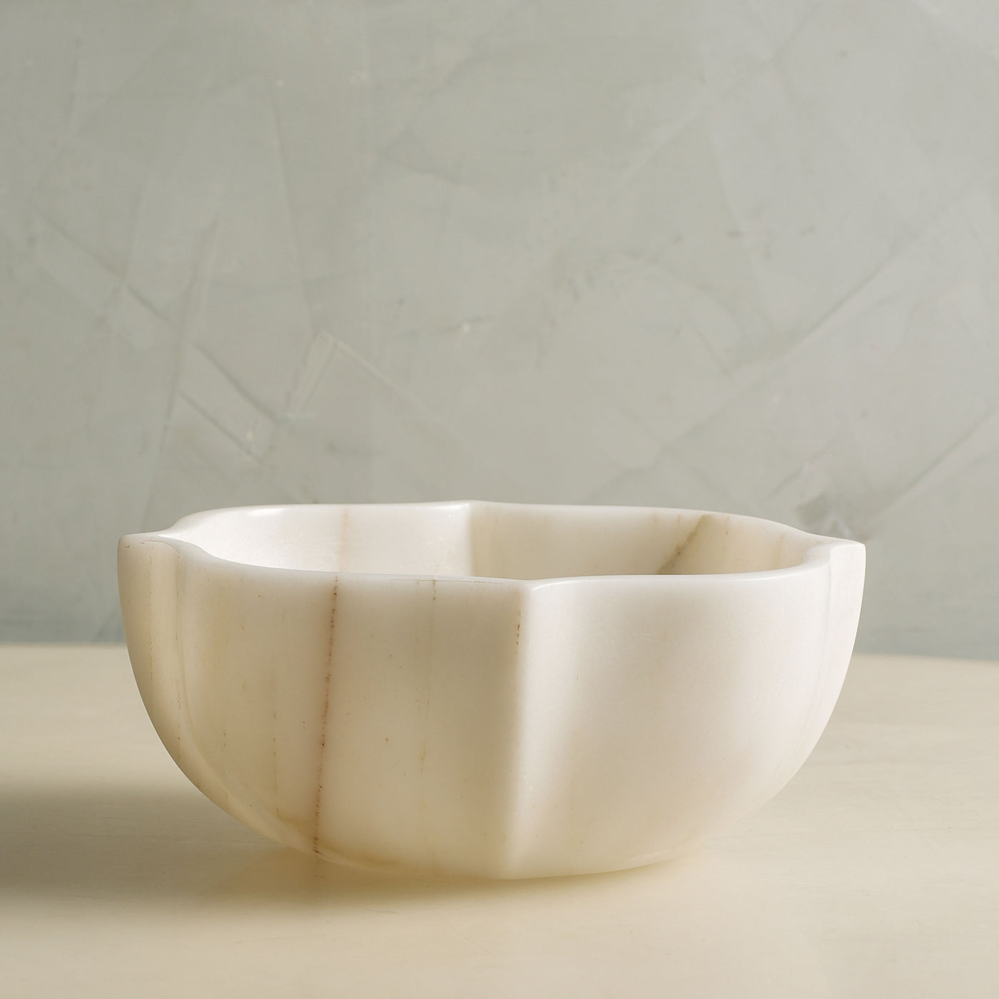 Ecru Marble Arabesque Fruit Bowl 