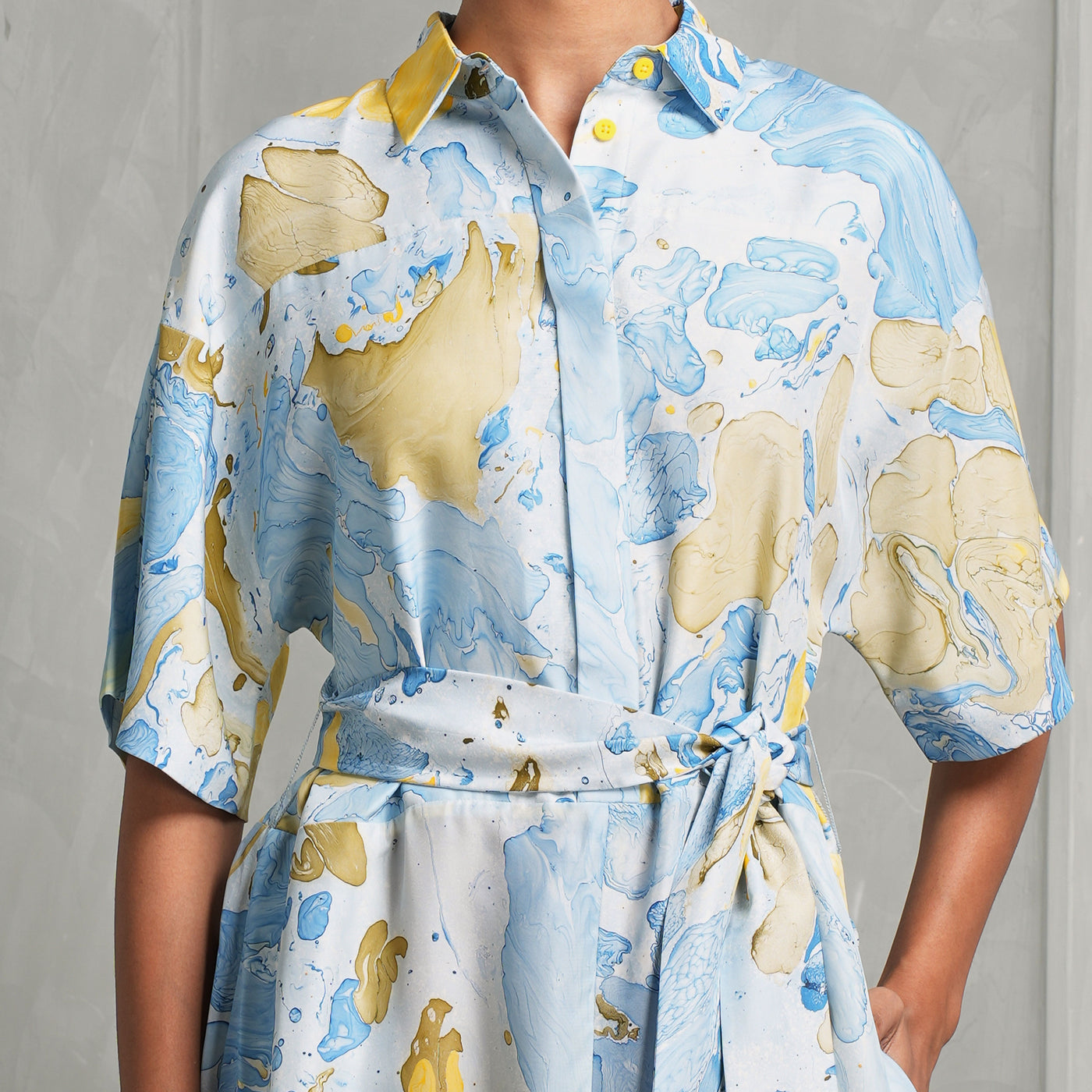 VARANA marble print shirt dress