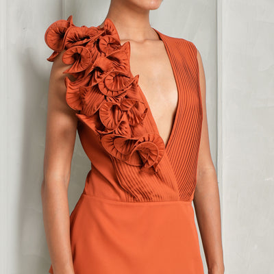 orange color chiffon top elie saab 