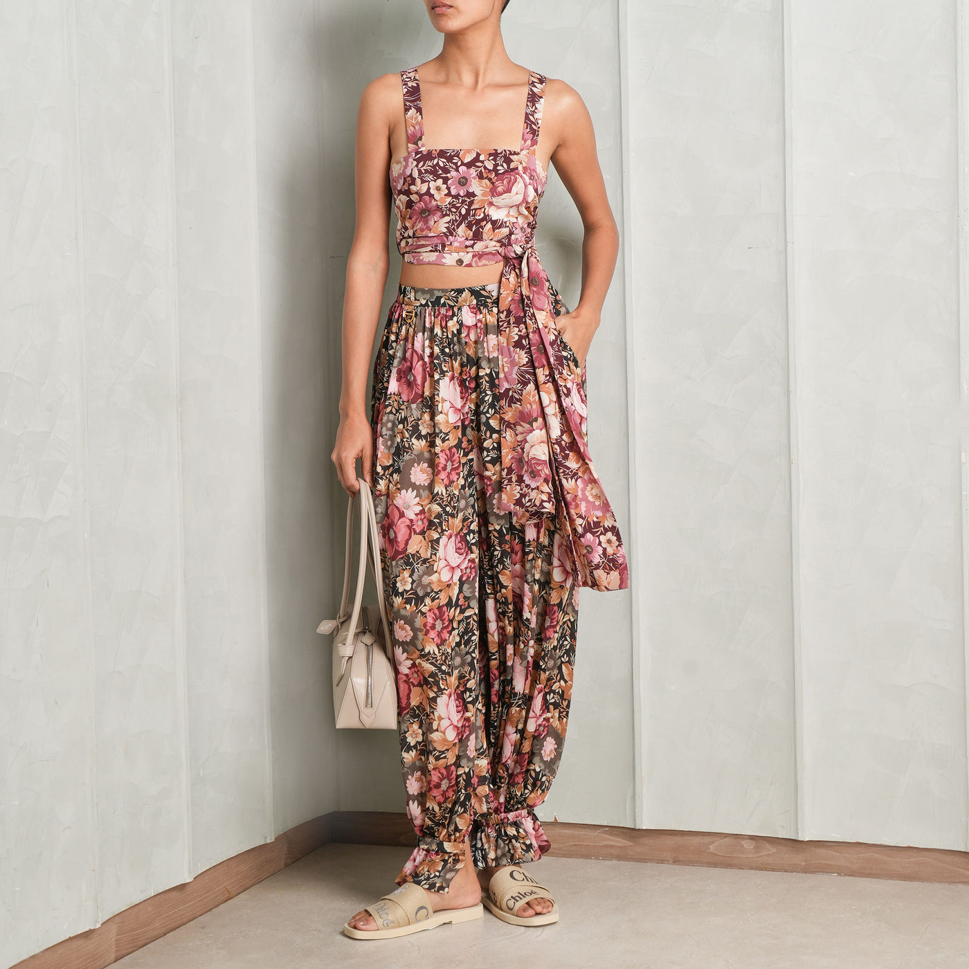 maroon tie up tank top