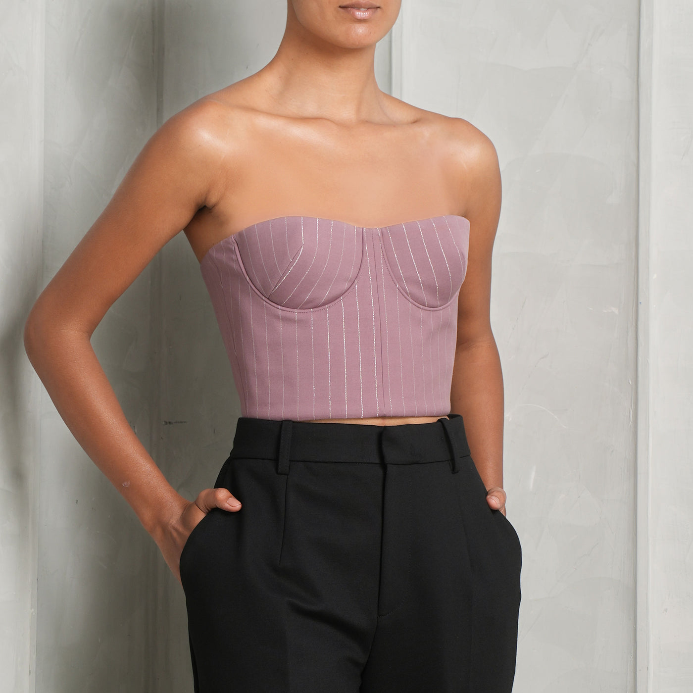 Pinstripe Crop Top