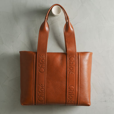 Chloé Woody Medium Tote Bag Brown